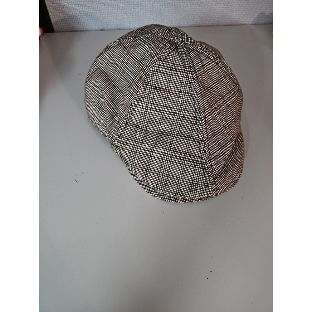 NEW! D&Y Cabbie Gatsby Classic Flat Newsboy‎ Cap Plaid Browns
